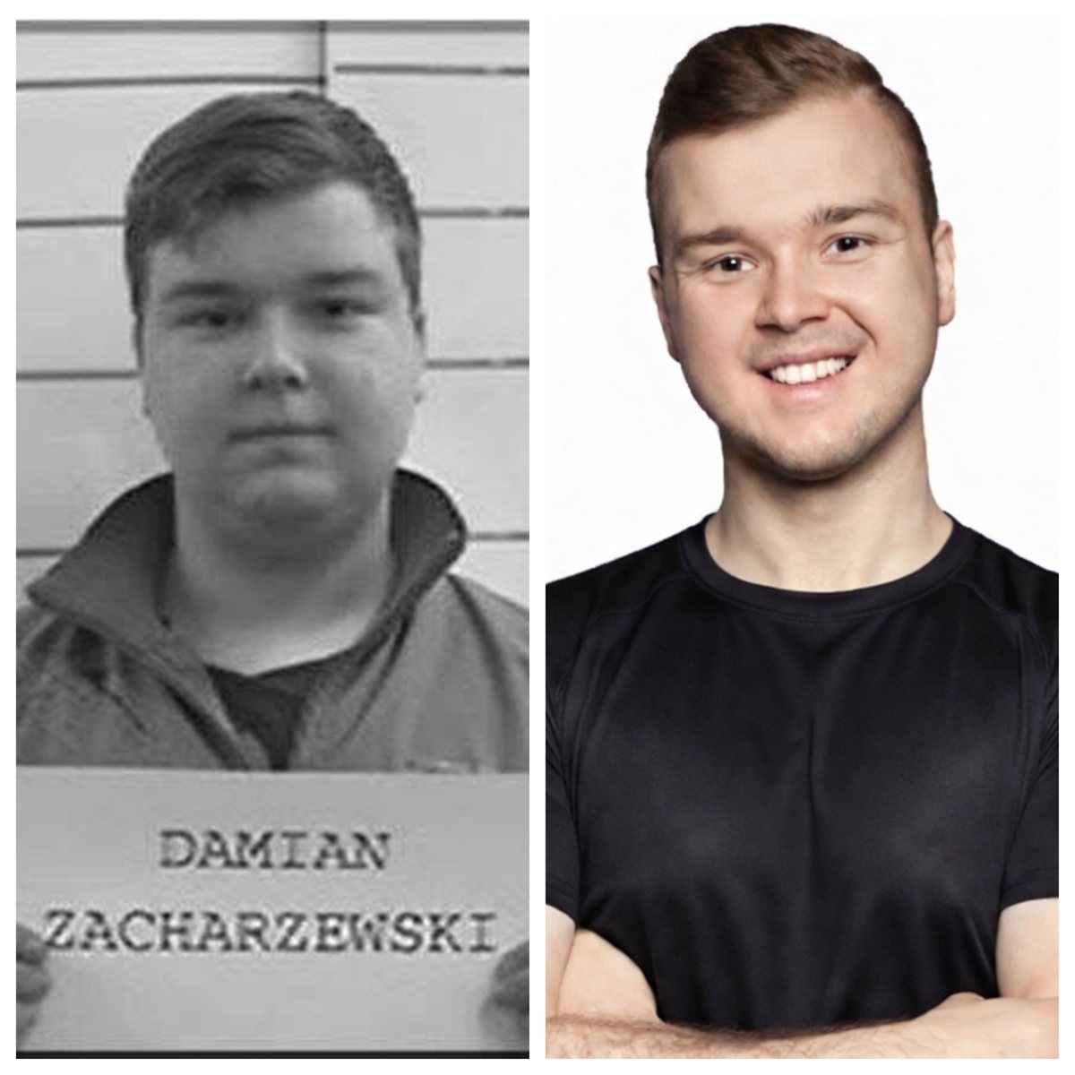 Damian przed i po metamorfozie
